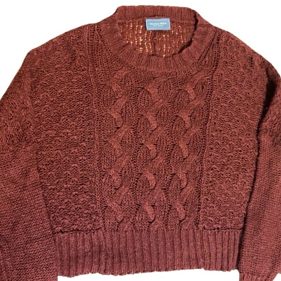 Wooden Ships Mohair Wool Blend Drop Shoulder L/S Boxy Slouchy Open Knit Sweate - Picture 2 of 9